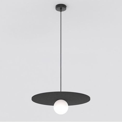 Lampada a sospensione CALMA in feltro nero opaco (1/5)