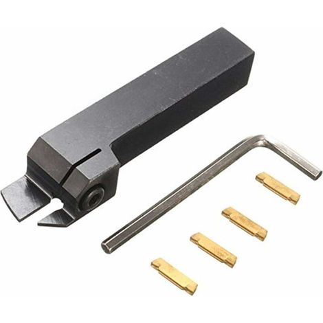 Metalldrehmaschinenzubehör, MGEHR1616-3 Externes Nutwerkzeug, 3-mm-Schneidwerkzeug, mit 4 Mgmn300-Einsätzen, Schwarz (Set)