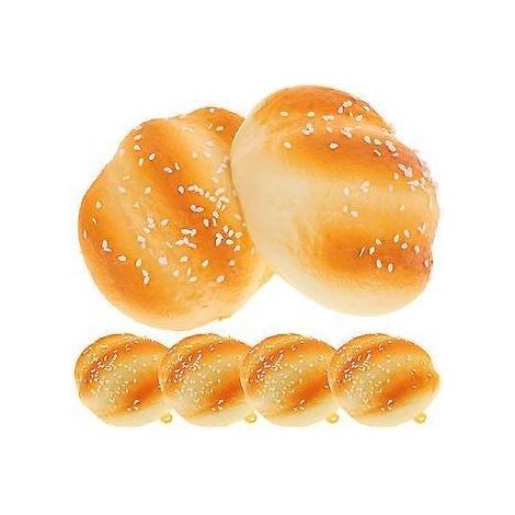 Lot de 6 petits pains miniatures en PU au sésame, accessoires photo pour la décoration de la maison et de la pâtisserie.