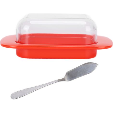 Boîte à beurre rectangulaire avec couvercle et couteau - Plateau portable pour fromage - Rangement cuisine pratique (1/5)