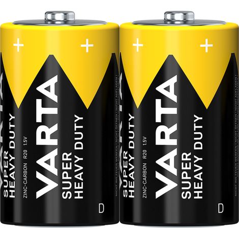 Batería Varta SHD D de zinc-carbono R20 para reloj, despertador, radio, 2 unidades. (1/2)