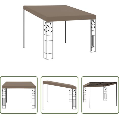 Wandanbau - Wand-Pavillon 3x3x2,5 m Taupe (1/5)