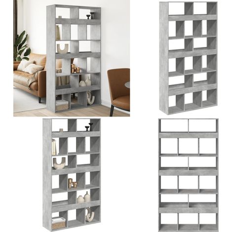 vidaXL Cloison de séparation gris béton bois d'ingénierie (1/5)