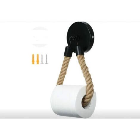 Porte-papier toilette sans perçage, porte-rouleau de papier toilette vintage, porte-rouleau de papier toilette noir mat pour salle de bain et toilettes (1/5)