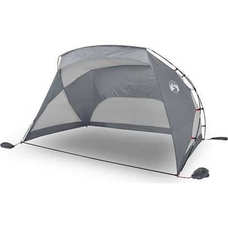 Tente de plage grise, dimensions 274x178x170/148 cm, en tissu polyester 185T.