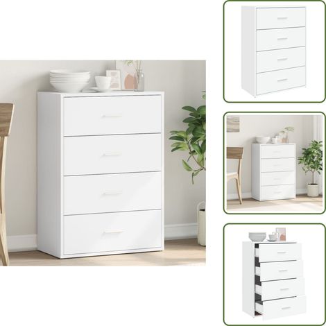 Credenza con superficie liscia - vidaXL Credenza Bianca 60x31x84 cm in Legno Multistrato - Credenza in legno multistrato