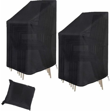 2er-Pack Gartenstuhlhussen – 210D Oxford-Gewebe, wasserdicht, winddicht, reißfest, Schutzhüllen – für Terrassenstühle im Freien – 75 x 75 x 120 cm (1/4)