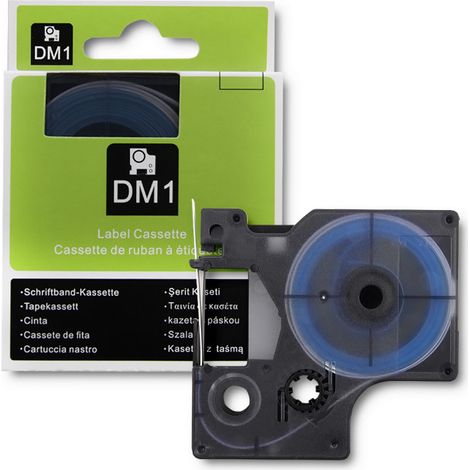 Tubo termorretráctil Qoltec para impresoras DYMO D1/DM1  9 mm x 1,5 m  Blanco  Impresión en negro (1/4)