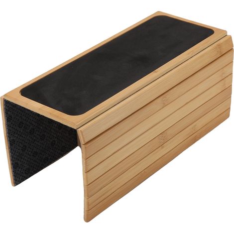 Plateau accoudoir canapé bambou souple pliant antidérapant support smartphone table fauteuil 41x34 cm pour télécommande en-cas 1 pièce (1/5)