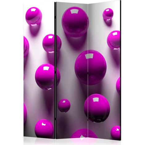 Paravent 3 Volets "Purple Balls" 135x172cm (1/2)