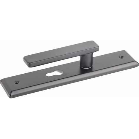 Cerradura silenciosa universal para manilla de puerta, 2 unidades – Aluminio negro, 125 mm – Protección de bloqueo para puertas de casas y dormitorios. (1/5)