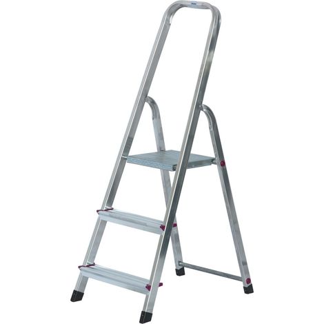 Krause Corda Alu Trittleiter Aluleiter Stehleiter Klappleiter 3 Stufen 000712 (1/5)