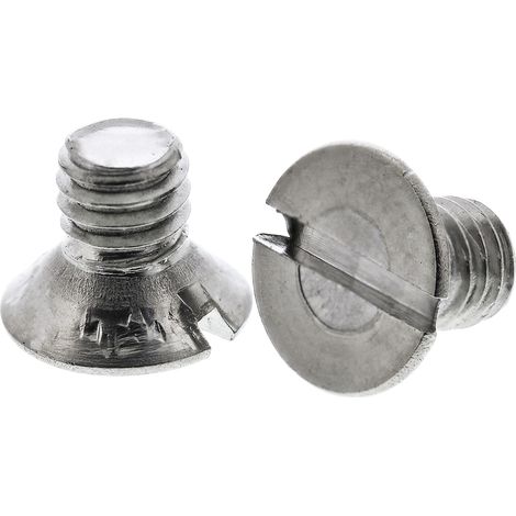 Vis à métaux RS PRO M4 à tête Fraisée fendue en Acier Inoxydable, 6mm ( Prix pour Sachet de 100 )