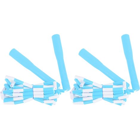 Lot de 2 cordes à sauter en PVC colorées et ajustables, pour enfants, maternelle et adultes (massage, bleu). (1/5)