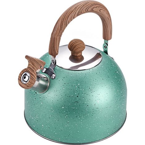 Bouilloire de 3 litres, compatible avec les cuisinières à gaz et les plaques à induction  dimensions : 23 × 22 cm, motif à pois colorés