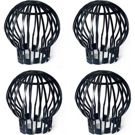 Lot de 4 bouchons de protection de gouttière en plastique pour tuyau de descente - Anti-blocage des feuilles (1/4)