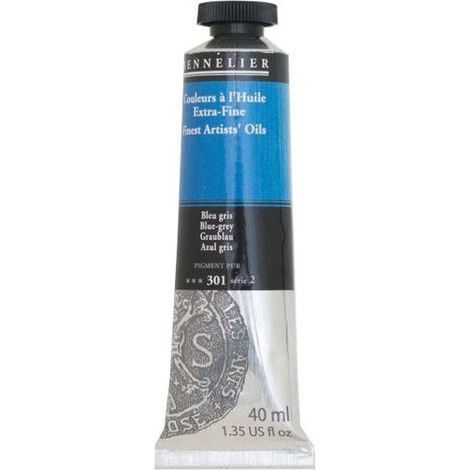 Couleurs à l'huile - Sennelier - Bleu-Gris - 40ml - Pigments naturels - Finition satinée