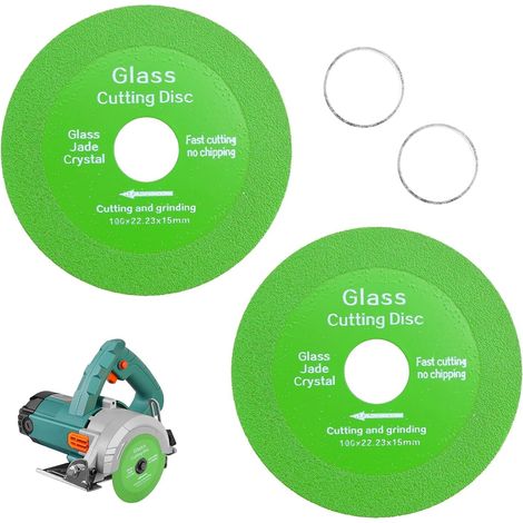 2 Pièces Disque Coupe Verre Diamant,Disque Diamant 100mm Carrelage,Ø 22,23 mm Coupe Carrelage,Lame Diamantée à Tronçonner Ceramique, Tuiles, Marbre, Granit, Calcaire(Vert) (1/5)