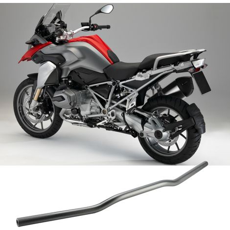 Guidon rétro moto custom en alliage d'aluminium 22mm, plat gris mat, guidon plat modifié pour café racer, barre de direction robuste et légère, pièce de remplacement universelle. (1/5)
