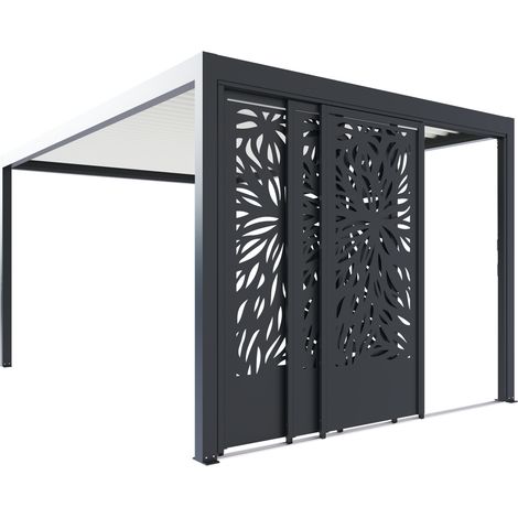 Paroi Coulissante Aluminium 3m Anthracite Pour Pergola S et SV France (1/2)