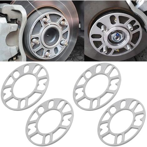 4 Pièces Entretoises Universelles Pour Jantes Pour Véhicule, Cales D'espacement De Roue En Alliage D'aluminium, Entretoise Roue De Moyeu Roue élargis Et Modifiés, Auto Accessoire(5mm) (1/5)