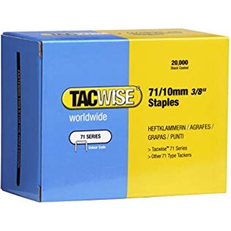 Tacwse 0369 71 Series 10mm Upholstery Staples Galvanised 20,000 Pack - A7116 Z5