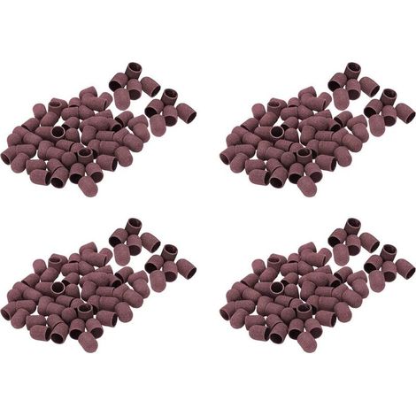 200 Pièces Bandes de Ponçage Bloquent les Chapeaux Sans Prise Capuchon de Ponçage 80 120 180 13X19Mm Perceuse à Ongles Électrique Manucure Pédicure-02 (1/5)