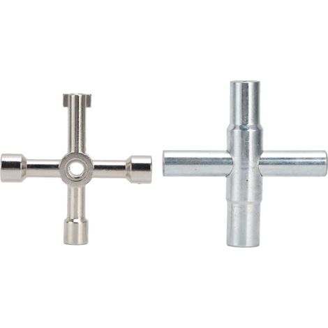 Clé de Sillcock à 4 voies, 2 pièces, Durable, petite, compacte, Portable, pratique, vis rotatives pratiques pour le gaz électrique (1/5)