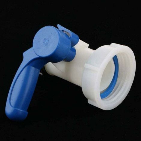 Vanne papillon en PP avec adaptateur d'écrou de 62 mm pour une installation facile pour les réservoirs IBC de 1000 litres (2 pièces) (1/4)