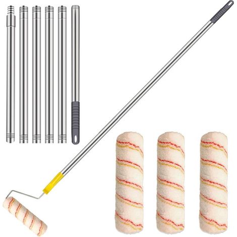 Bextcok Kit de rouleau à peinture, ensemble avec manche télescopique – Outil multifonction à long manche pour la peinture des murs et plafonds. (1/5)