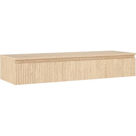 Mexen Rivel Badezimmerschrank unter dem Waschbecken 140 cm mit Arbeitsplatte, 1 Schublade, geriffelt, Eiche - 91A20-14023-1-BFC (1/5)