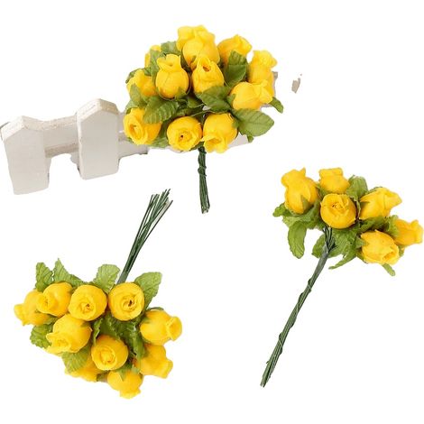 Fiori artificiali, mini bouquet di rose, decorazioni per la casa, 10, 12 pezzi-b (1/2)