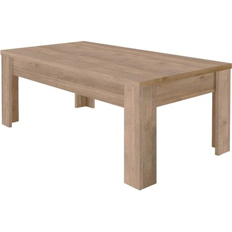 CADIZ - Table Basse Rectangulaire Plateau et Pieds Aspect Bois Cadiz