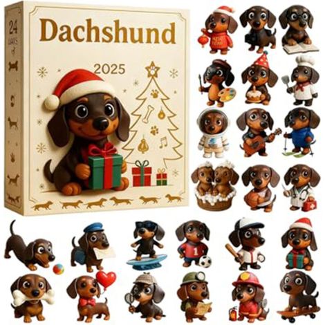 Dachshund Advent Calendar 2025, Surprise Box, 24-Day Christmas Countdown, Acrylic Decorative Pendant