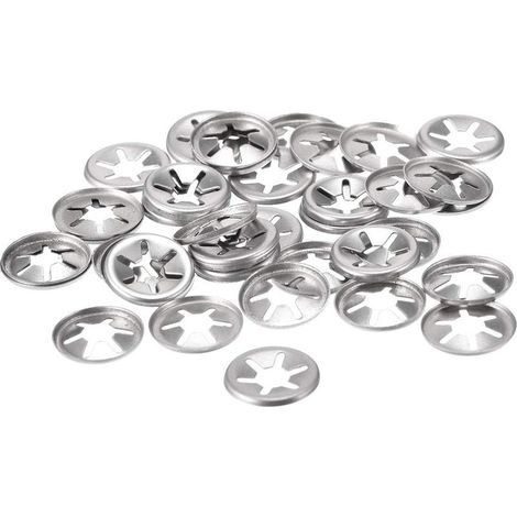 M6 Lock Washer Lock Washer 5.1mm ID 15mm OD Internal Tooth Push In Speed Clip 304 Stainless Steel 40pcs (1/3)
