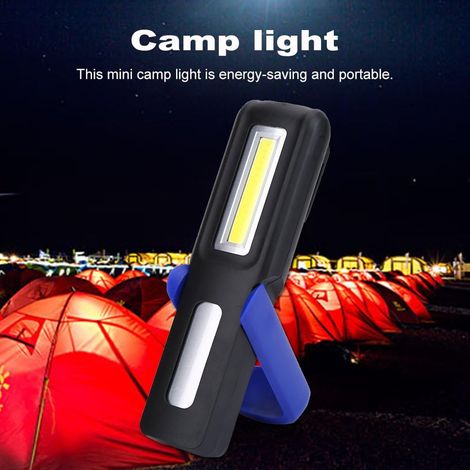 QAZQA Baladeuse COB LED Lumière USB Rechargeable COB Lampe de Travail Lampe de Poche Multifonction avec Crochet Suspendu, Supports Magnétiques pour la Réparation Automatique, Camping, Urgences(Bleu)