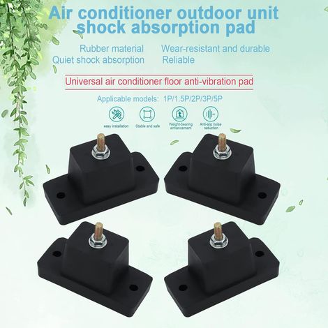Coussin de Choc pour climatisation, Coussin de Pied Antichoc en Caoutchouc support Anti-dérapant pour climatiseur,Supports De Montage Anti-Vibrations pour Le support climatiseur exterieur (1/4)