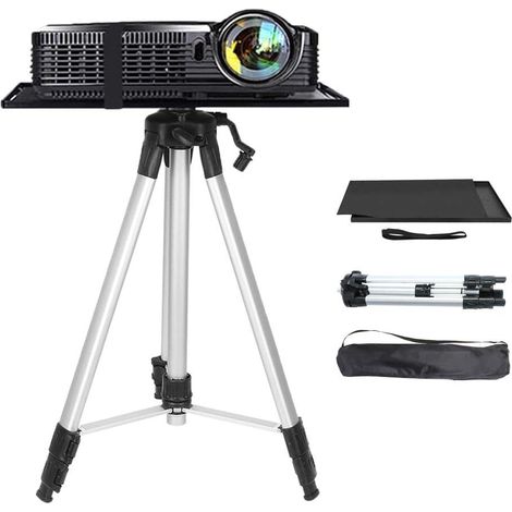 Beamer Stativ Aluminum Projektor Ständer 53-136cm Höhenverstellbar Bodenständer für Laptop,Notebook und Projektor mit Tasche