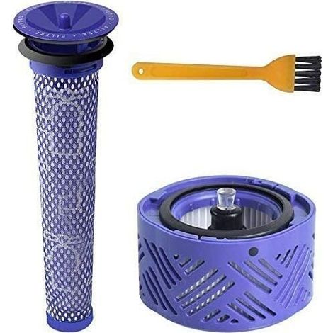 Post-motor and pre-filter HEPA filter for Dyson V6 V7 V8 vacuum cleaners. Washable replacement kit. Eco-friendly materials. (1/5)