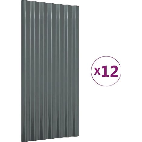 Paneles de techo, acero galvanizado, resistentes a la corrosión, GRIS (1/2)
