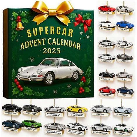 Calendrier de l'Avent Supercar, boîte surprise, décoration de sapin de Noël jkw