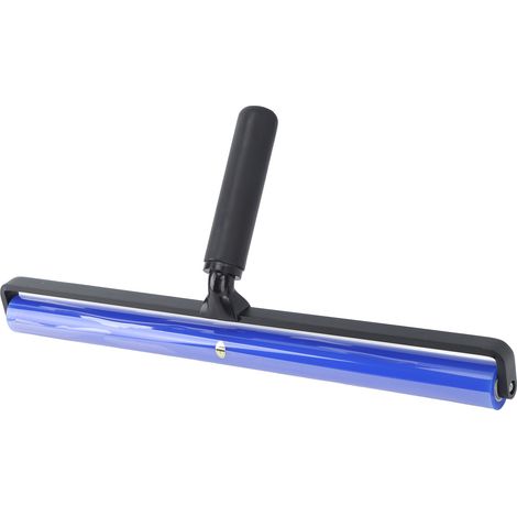 Rouleau à poussière manuel en silicone bleu haute adhérence, outil de nettoyage antistatique avec manche en plastique noir, 45,7 cm (18 po).
