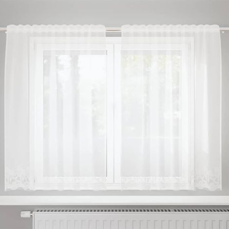vidaXL Tenda in Pizzo con tende Bianco 150x180cm Poliestere (1/5)