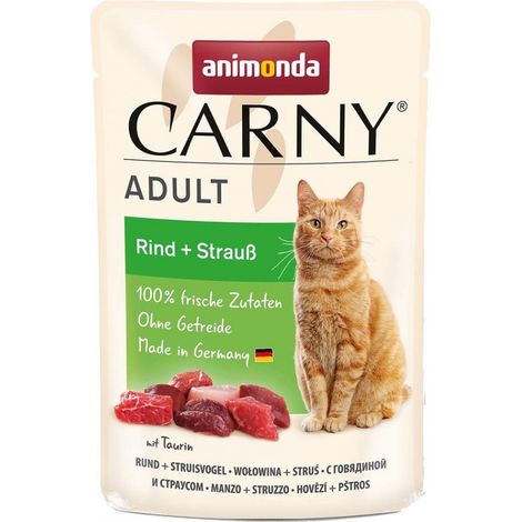 Croquettes pour chat Animonda Carny - Bœuf et autruche, 85 g