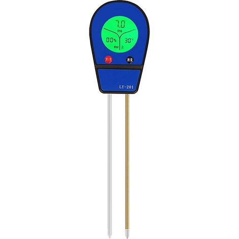 3-in-1 Boden-pH-Tester mit digitalem LCD-Display, Feuchtigkeits-/Temperatur-/pH-Wert-Messung für Gartenarbeit und Pflanzen