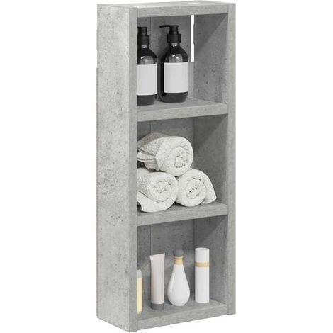 Meuble de Rangement Mural pour Salle de Bain, Style Béton Gris, 20x10x50 cm, Étagère de Douche Moderne et Compacte (1/5)