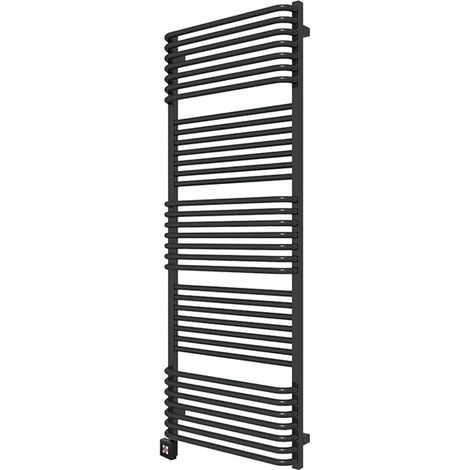 Sèche-serviette électrique noir de 1580mm de haut et 600mm de large - 1000 Watt - POL1580/600SOAE1N