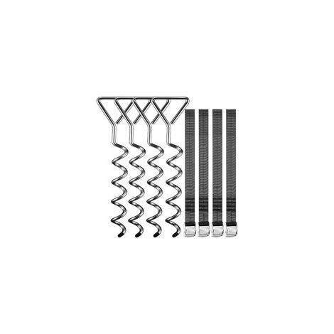 4 picchetti per fissaggio trampolino 42,5cm 5 avvolgimenti della spirale 900kg cinghie regolabili in acciaio inox Set per ancoraggio a terra (1/5)