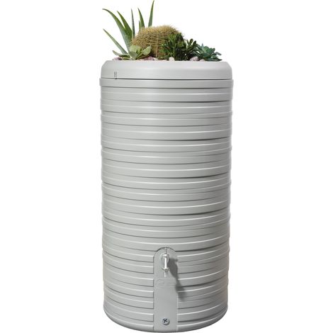 GARANTIA NORDIC 2en1 depósito de agua de lluvia 300 L gris piedra incl. jardinera
