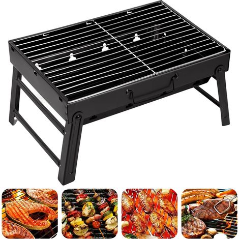 Gril BBQ, Design Pliable, Portable et Compact, noir (1/2)